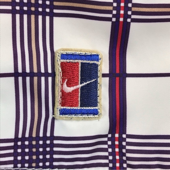 Nike Court Run Division Womens Vintage Plaid Full Zip White Sports Tennis Jacket - Picture 4 of 12